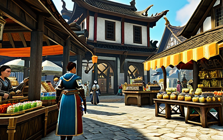 Thriving Marketplace**

"A bustling marketplace scene in ArcheAge, showing players trading goods, crafting stations active, and merchant stalls overflowing with wares. Focus on the vibrant colors and detailed textures of the crafted items. Many players are fully clothed and engaged in bartering. The architecture is fantasy-inspired. Safe for work, appropriate content, fully clothed characters, professional quality, perfect anatomy, natural proportions, family-friendly environment."

**