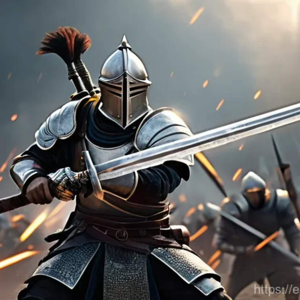 아키에이지 상위 직업 세팅 - **A Powerful Melee Marauder in the Heat of Battle:**
    "A formidable male warrior, mid-swing with ...
