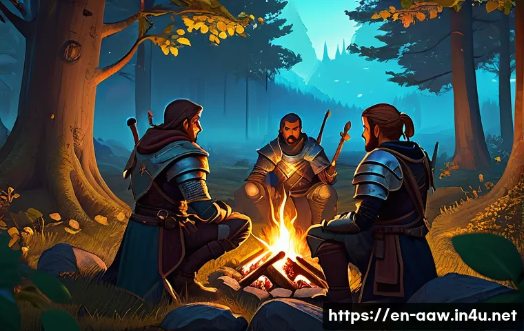 아키에이지 클래식 서버 소개 - A vibrant fantasy MMORPG scene depicting a group of diverse adventurers in detailed, classic medieva...
