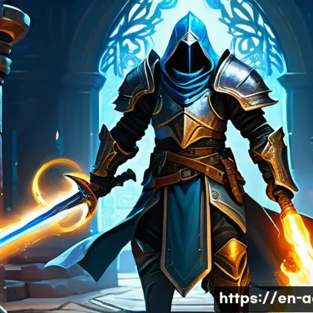 아키에이지 파티 구성 최적화 - A dynamic fantasy RPG party scene featuring a heavily armored tank wielding a large shield and mace,...