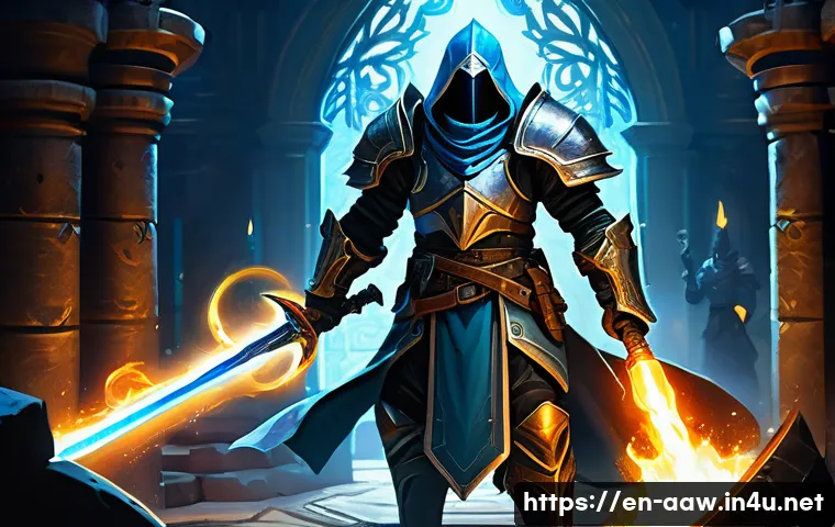 아키에이지 파티 구성 최적화 - A dynamic fantasy RPG party scene featuring a heavily armored tank wielding a large shield and mace,...