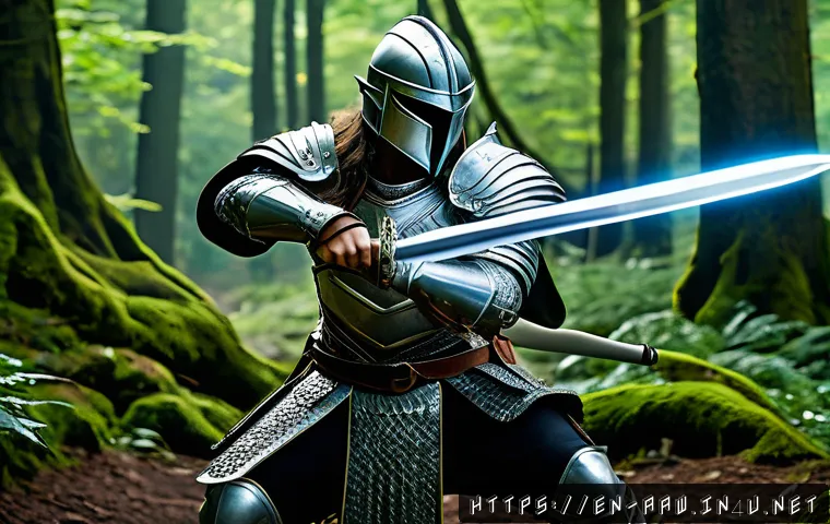 아키에이지 무기별 스킬 추천 - A dynamic fantasy battle scene featuring a nimble warrior wielding a gleaming sword and wearing intr...